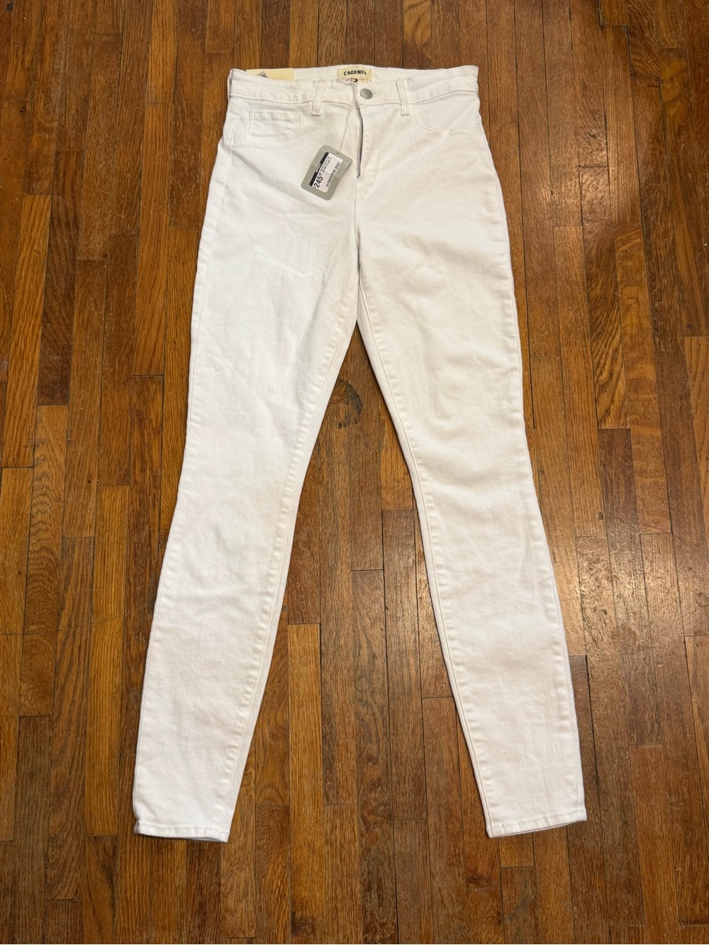 NWT L'AGENCE Marguerite High-Rise Skinny Jeans in Blanc White Size 27